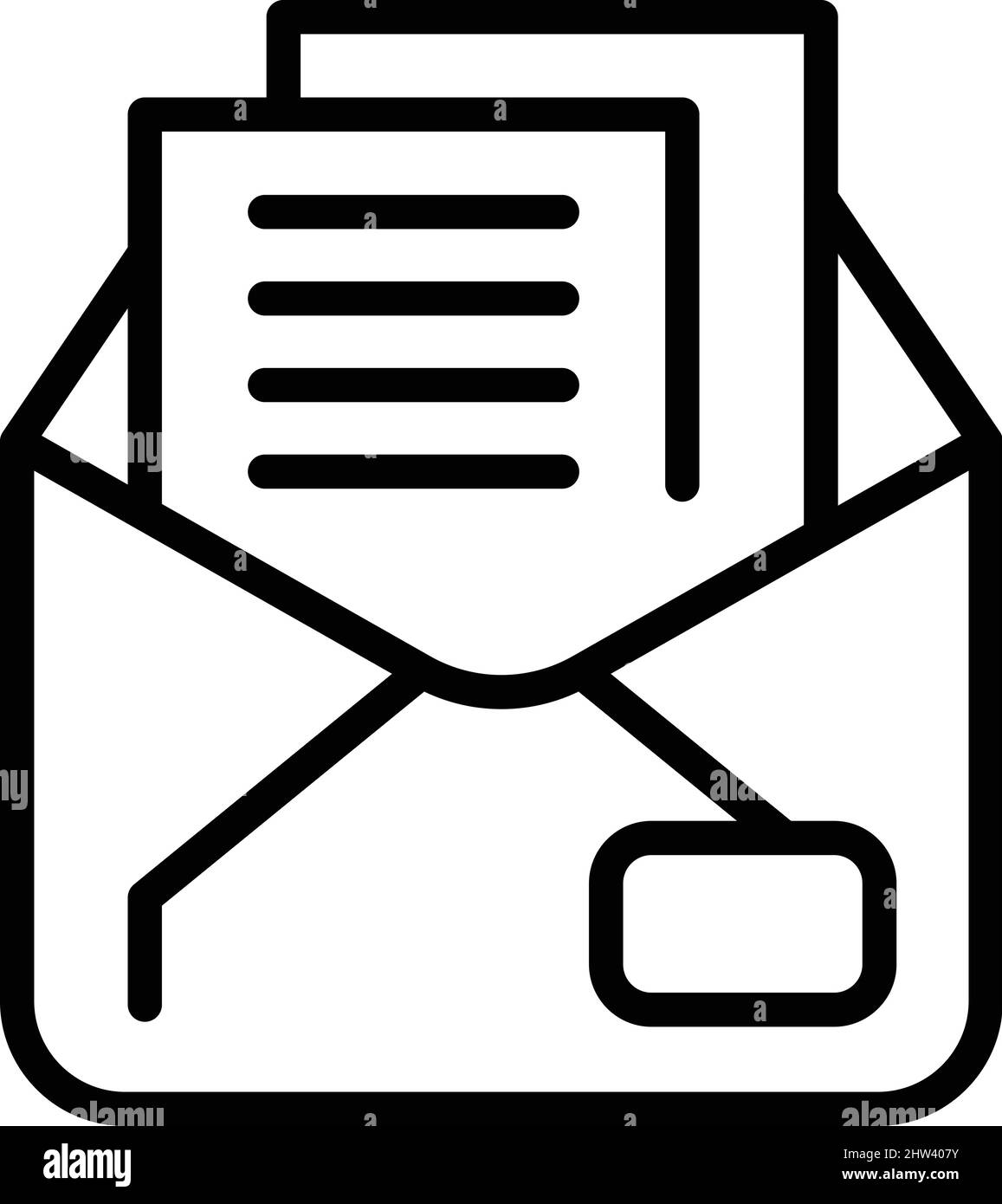 Vettore contorno icona offerta posta. Lavoro online. Archivio contratti Illustrazione Vettoriale