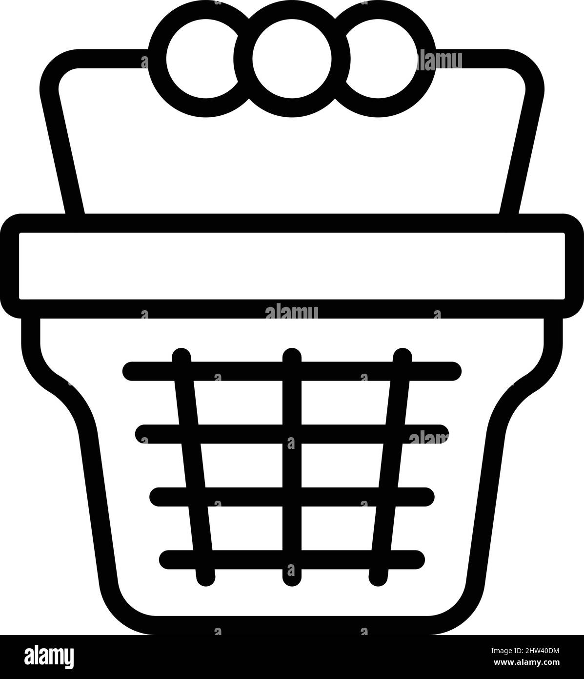 Vettore contorno icona carrello. Offerta online. Contratto d'ordine Illustrazione Vettoriale