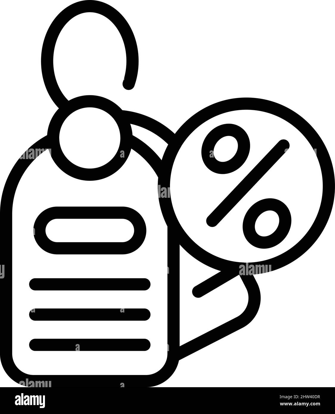 Vendita tag abbigliamento icona contorno vettore. Offerta di lavoro. Ordine personalizzato Illustrazione Vettoriale