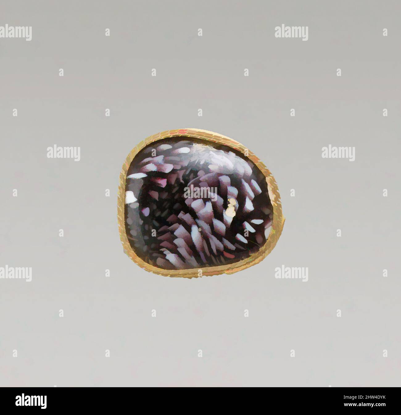 Arte ispirata dal frammento di vaso di mosaico di vetro, imperiale antico, fine 1st secolo a.C.–inizio 1st secolo d.C., romano, vetro; getto, altro: 15/16 x 1 1/16 pollici. (2,4 x 2,7 cm), vetro, Body Fragment., traslucido viola e bianco opaco., lato o fondo curvo Convex., motivo mosaico marmorizzato, opere classiche modernizzate da Artotop con un tuffo di modernità. Forme, colore e valore, impatto visivo accattivante sulle emozioni artistiche attraverso la libertà delle opere d'arte in modo contemporaneo. Un messaggio senza tempo che persegue una nuova direzione selvaggiamente creativa. Artisti che si rivolgono al supporto digitale e creano l'NFT Artotop Foto Stock