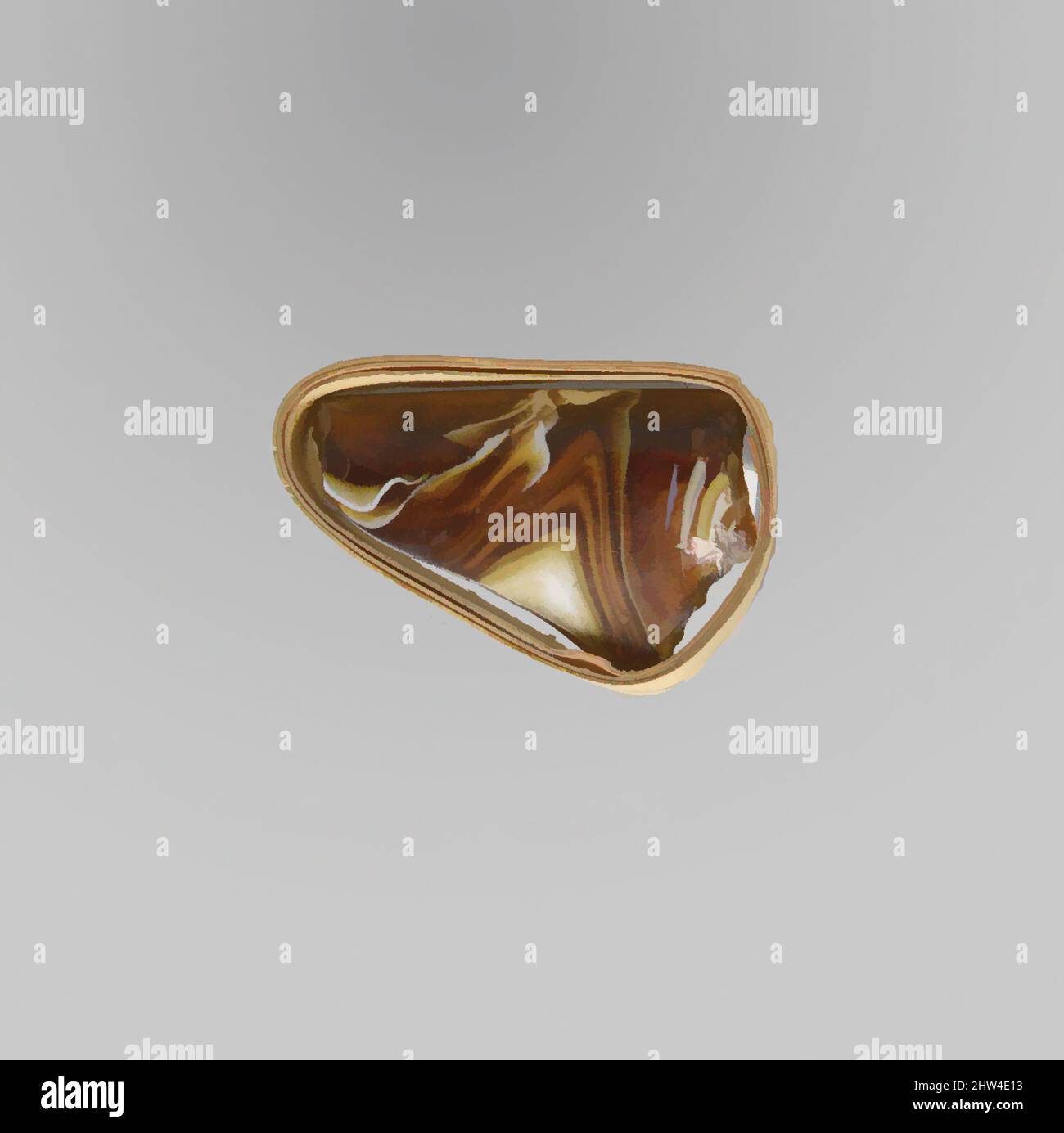 Arte ispirata dal frammento di vaso di mosaico di vetro, imperiale antico, fine 1st secolo a.C.–inizio 1st secolo d.C., romano, vetro; cast, H.: 15/16 x 1 7/16 pollici. (2,4 x 3,7 cm), vetro, frammento di Rim., marrone-miele traslucido e bianco opaco., bordo spesso e disputato con labbro leggermente smussato; lato, opere classiche modernizzate da Artotop con un tuffo di modernità. Forme, colore e valore, impatto visivo accattivante sulle emozioni artistiche attraverso la libertà delle opere d'arte in modo contemporaneo. Un messaggio senza tempo che persegue una nuova direzione selvaggiamente creativa. Artisti che si rivolgono al supporto digitale e creano l'NFT Artotop Foto Stock
