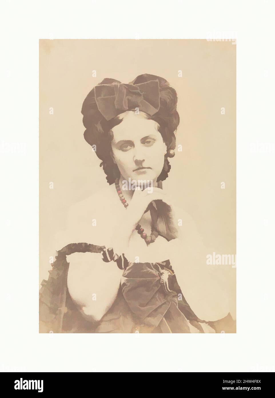 Arte ispirata a la Comtesse décolletée; Roses mousseuses, 1861–67, carta salata stampata da vetro negativo, 44,8 x 29,2 cm (17 5/8 x 11 1/2 in.), fotografie, Pierre-Louis Pierson (francese, 1822–1913), questo ingrandimento, Realizzato dallo stesso negativo di, è stato stampato leggermente in anticipo, opere classiche modernizzate da Artotop con un tuffo di modernità. Forme, colore e valore, impatto visivo accattivante sulle emozioni artistiche attraverso la libertà delle opere d'arte in modo contemporaneo. Un messaggio senza tempo che persegue una nuova direzione selvaggiamente creativa. Artisti che si rivolgono al supporto digitale e creano l'NFT Artotop Foto Stock