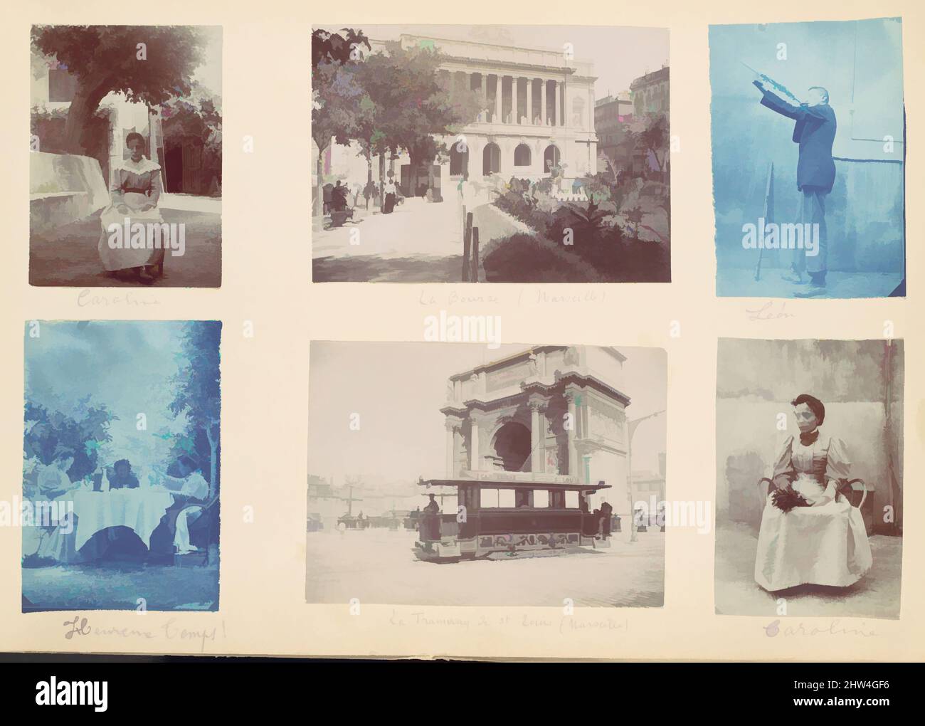 Art Inspired by Album of 131 views of a French Family & Hir Travels, 1880s–1900s, gelatine silver prints and cianotypes, 22 x 31 cm (8 11/16 x 12 3/16 in.), Albums, Unknown (French), questo album amatoriale documenta la vita di una famiglia francese borghese a casa e sul loro, Opere classiche modernizzate da Artotop con un tocco di modernità. Forme, colore e valore, impatto visivo accattivante sulle emozioni artistiche attraverso la libertà delle opere d'arte in modo contemporaneo. Un messaggio senza tempo che persegue una nuova direzione selvaggiamente creativa. Artisti che si rivolgono al supporto digitale e creano l'NFT Artotop Foto Stock