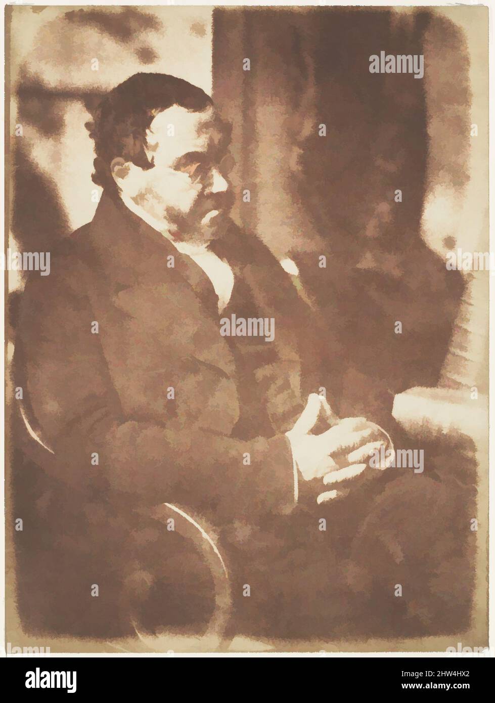 Arte ispirata dal Rev. Dr. William Hamilton Burns, 1843–47, carta salata stampata da negativo cartaceo, fotografie, David Octavius Hill (British, Perth, Scozia 1802–1870 Edimburgo, Scozia), Robert Adamson (British, St. Andrews, Scozia 1821–1848 St. Andrews, Scozia, opere classiche modernizzate da Artotop con un tocco di modernità. Forme, colore e valore, impatto visivo accattivante sulle emozioni artistiche attraverso la libertà delle opere d'arte in modo contemporaneo. Un messaggio senza tempo che persegue una nuova direzione selvaggiamente creativa. Artisti che si rivolgono al supporto digitale e creano l'NFT Artotop Foto Stock