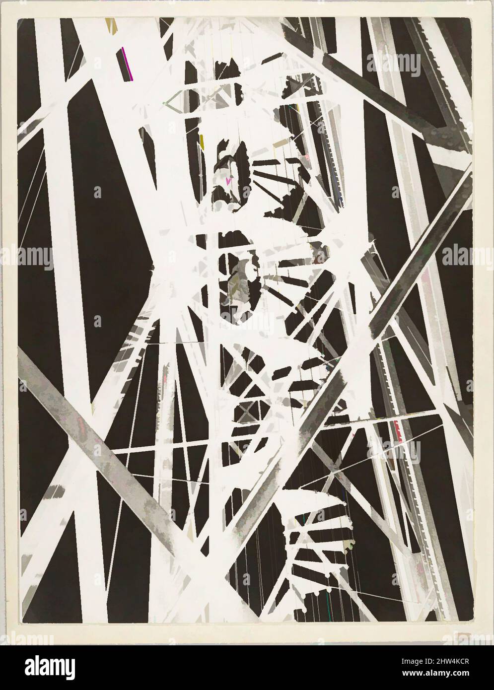 Art Inspired by Pont Transbordeur, Marseille, 1929, gelatina stampa argento, Image: 23,7 x 17,9 cm (9 5/16 x 7 1/16 pollici), fotografie, László Moholy-Nagy (americano (nato in Ungheria), Borsod 1895–1946 Chicago, Illinois), nel 1929 Moholy-Nagy viaggiò a Marsiglia, dove fotografò le opere classiche modernizzate da Artotop con un tuffo di modernità. Forme, colore e valore, impatto visivo accattivante sulle emozioni artistiche attraverso la libertà delle opere d'arte in modo contemporaneo. Un messaggio senza tempo che persegue una nuova direzione selvaggiamente creativa. Artisti che si rivolgono al supporto digitale e creano l'NFT Artotop Foto Stock