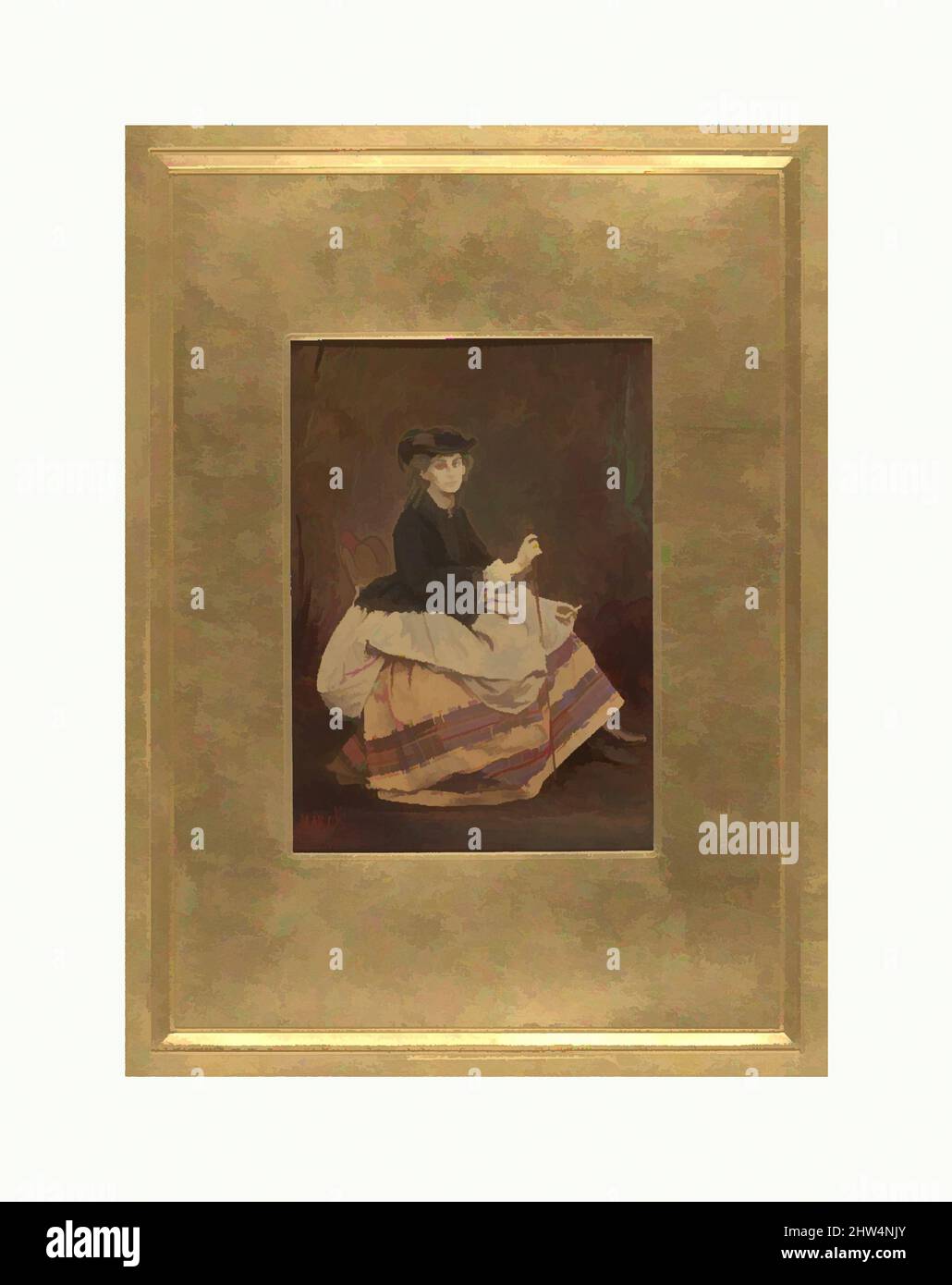 Arte ispirata a Marie de Morny, prima del 1865, stampa in argento albume da vetro negativo, finestra: 7 1/2 x 5 1/2 pollici (19 x 14 cm), fotografie, Pierre-Louis Pierson (francese, 1822-1913), et al. Dipinte e ritoccate da Marck, opere classiche modernizzate da Artotop con un tuffo di modernità. Forme, colore e valore, impatto visivo accattivante sulle emozioni artistiche attraverso la libertà delle opere d'arte in modo contemporaneo. Un messaggio senza tempo che persegue una nuova direzione selvaggiamente creativa. Artisti che si rivolgono al supporto digitale e creano l'NFT Artotop Foto Stock
