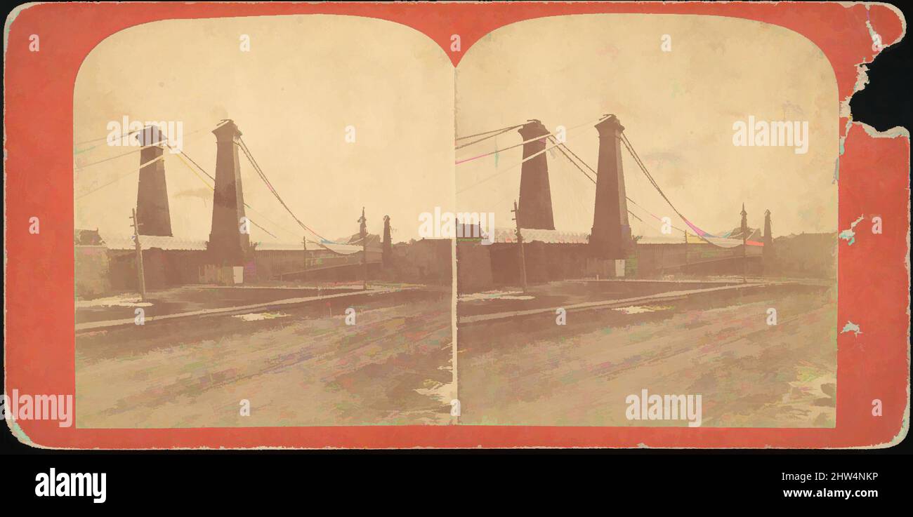 Art Inspired by Group of 23 Stereograph views of Railroad Bridges, 1850s–1910s, stampe in argento albume, Mounts approssimativamente: Da 8,2 x 17,1 cm (3 1/4 x 6 3/4 poll.) a 10 x 17,8 cm (3 15/16 x 7 poll.), fotografie, Littleton View Company (americano), Benneville Lloyd Singley (americano, Unione, opere classiche modernizzate da Artotop con un tocco di modernità. Forme, colore e valore, impatto visivo accattivante sulle emozioni artistiche attraverso la libertà delle opere d'arte in modo contemporaneo. Un messaggio senza tempo che persegue una nuova direzione selvaggiamente creativa. Artisti che si rivolgono al supporto digitale e creano l'NFT Artotop Foto Stock