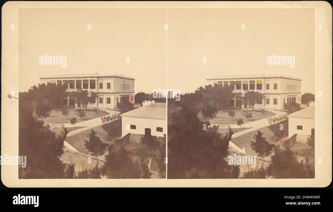 Art Inspired by Group of 21 Stereograph views of China, 1850s–1910s, stampe in argento albume, supporti di circa: 8,4 x 17,1 cm (3 5/16 x 6 3/4 in.) a 10 x 17,8 cm (3 15/16 x 7 in.), fotografie, T. W. Ingersoll, Kilburn Brothers (americano, attivo ca. 1865–1890), George W. Griffith (, opere classiche modernizzate da Artotop con un tuffo di modernità. Forme, colore e valore, impatto visivo accattivante sulle emozioni artistiche attraverso la libertà delle opere d'arte in modo contemporaneo. Un messaggio senza tempo che persegue una nuova direzione selvaggiamente creativa. Artisti che si rivolgono al supporto digitale e creano l'NFT Artotop Foto Stock