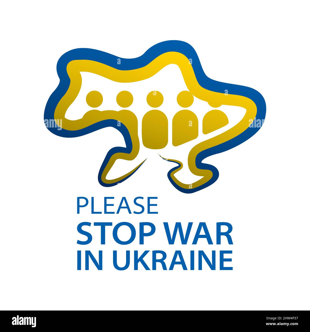 Set vettoriale di immagini contro la guerra in Ucraina Illustrazione Vettoriale
