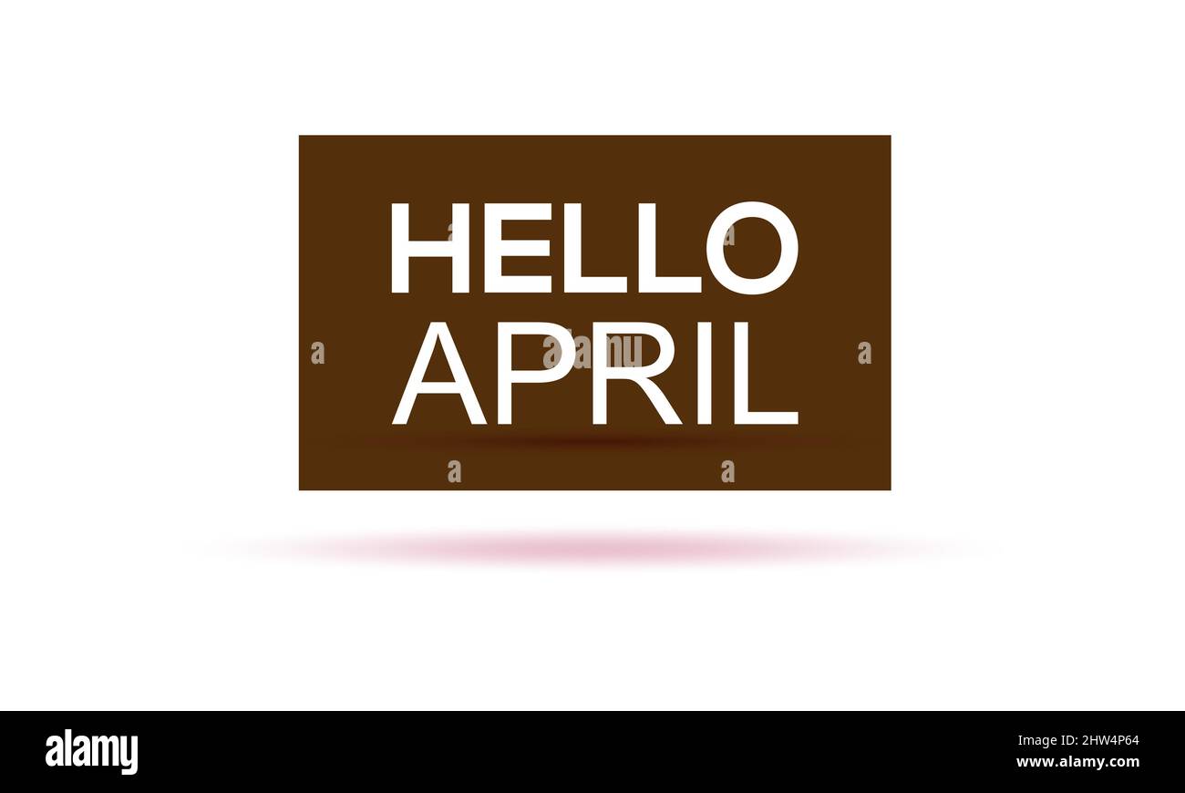 Salve aprile. Modello stagione primaverile per banner, cartoncino, poster, sfondo. Illustrazione Vettoriale