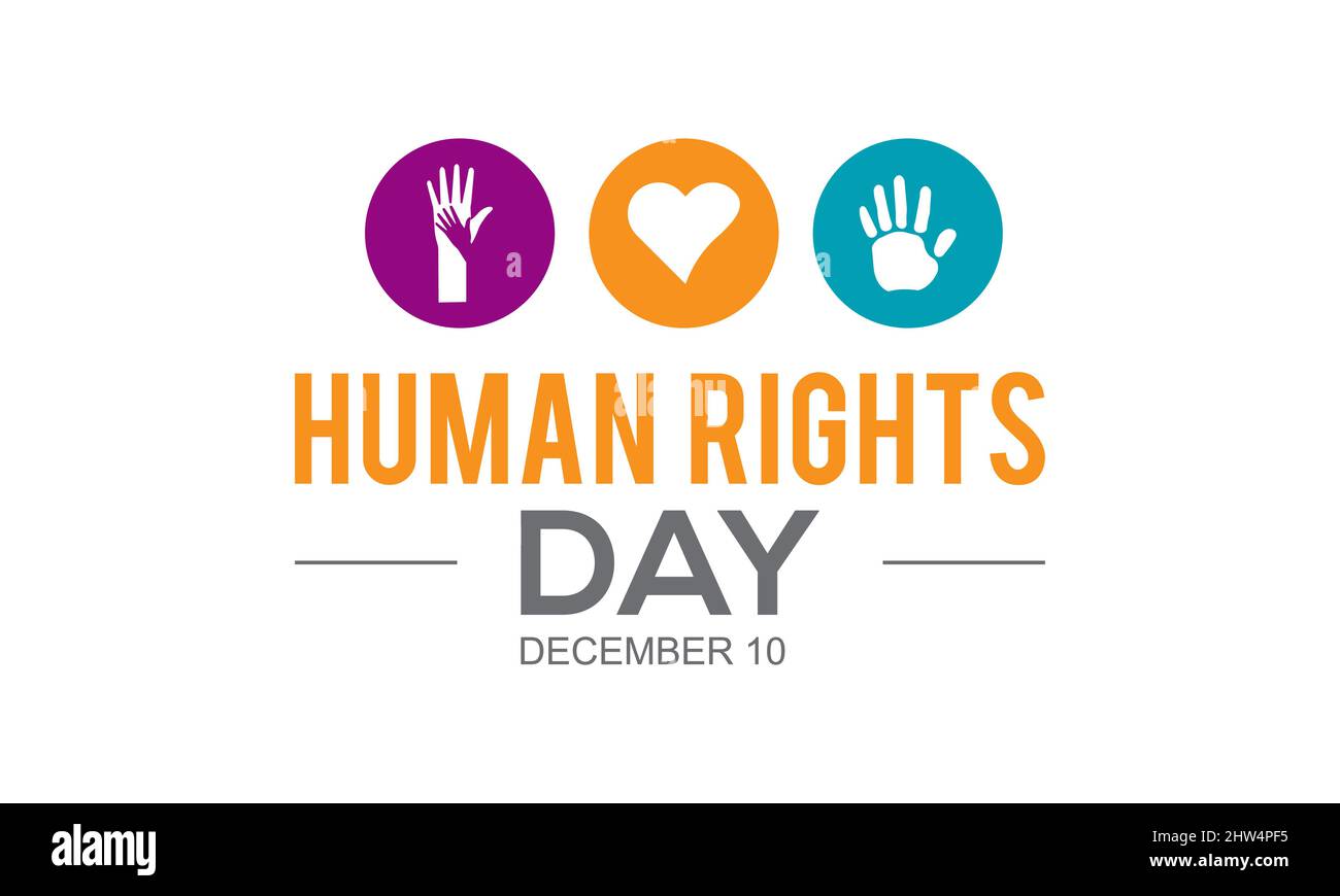 Giornata dei diritti umani. Modello vettoriale dei diritti umani per banner, cartellino, poster, sfondo. Illustrazione Vettoriale