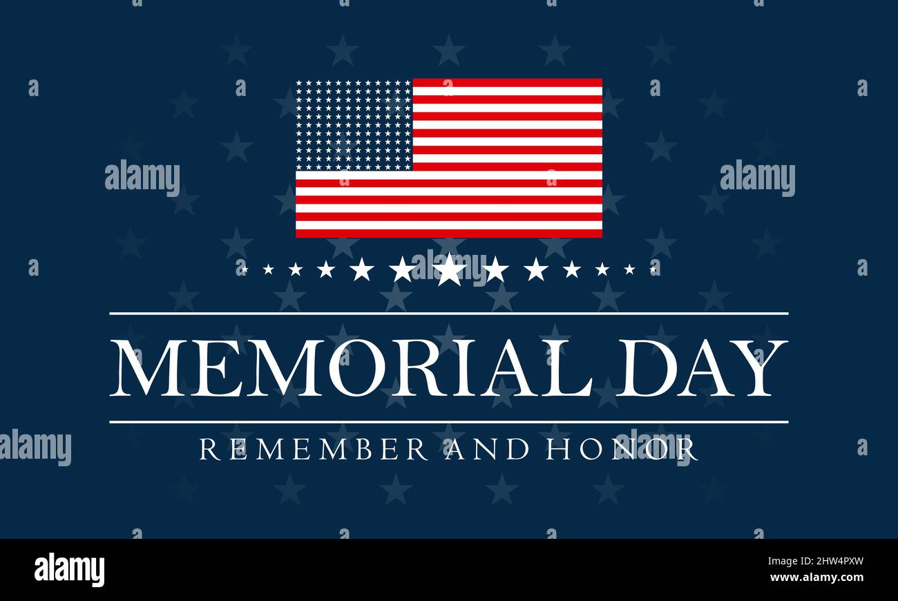 Memorial Day. Modello per le festività federali DEGLI STATI UNITI per banner, biglietti, poster, sfondo. Illustrazione Vettoriale