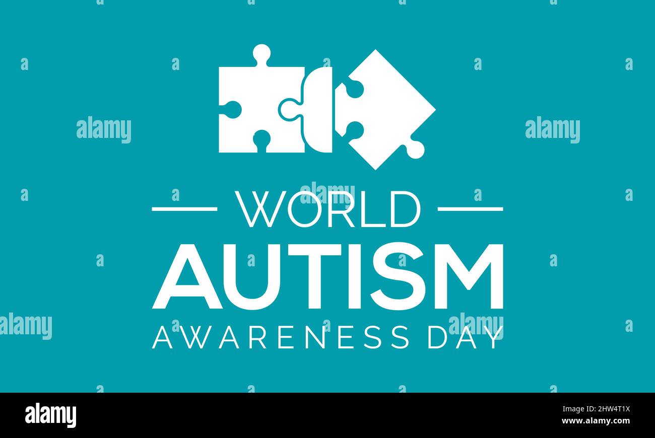 Giornata mondiale della consapevolezza dell'autismo. Autismo comunità apprezzamento vettore banner, carta, poster, sfondo. Illustrazione Vettoriale