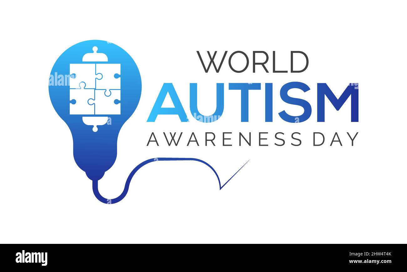 Giornata mondiale della consapevolezza dell'autismo. Autismo comunità apprezzamento vettore banner, carta, poster, sfondo. Illustrazione Vettoriale
