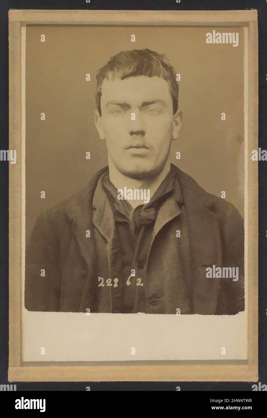 Arte ispirata a Rossi. Guillaume. 20 ans, né le 8/3/71 à Biel (Italie). Serrurier. Vagabondaggio. 15/1/95., 1895, stampa argento albume da vetro negativo, 10,5 x 7 x 0,5 cm (4 1/8 x 2 3/4 x 3/16 pollici) ciascuno, fotografie, Alphonse Bertillon (francese, 1853–1914), nata in un distinto, opere classiche modernizzate da Artotop con un tuffo di modernità. Forme, colore e valore, impatto visivo accattivante sulle emozioni artistiche attraverso la libertà delle opere d'arte in modo contemporaneo. Un messaggio senza tempo che persegue una nuova direzione selvaggiamente creativa. Artisti che si rivolgono al supporto digitale e creano l'NFT Artotop Foto Stock