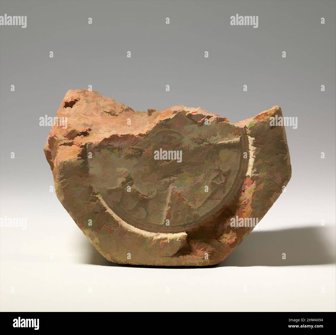 Arte ispirata al prisma cuneiforme che descrive il restauro di Babilonia da parte di Esarhaddon, recante l'iscrizione geroglifica assira, Neo-Assiro, ca. 676-672 a.C., Mesopotamia, probabilmente di Babilonia (Hillah moderna), Assiro, Clay, 4,25 x 11,4 x 2,75 pollici (10,8 x 28,96 x 7 cm), Clay-, opere classiche modernizzate da Artotop con un tuffo di modernità. Forme, colore e valore, impatto visivo accattivante sulle emozioni artistiche attraverso la libertà delle opere d'arte in modo contemporaneo. Un messaggio senza tempo che persegue una nuova direzione selvaggiamente creativa. Artisti che si rivolgono al supporto digitale e creano l'NFT Artotop Foto Stock