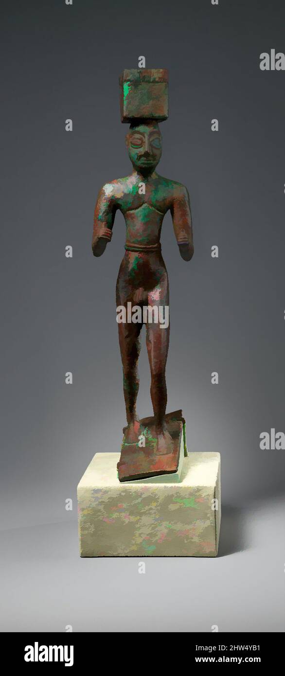 Arte ispirata da uomo che porta una scatola, possibilmente per offerte, i-II precoce Dynastic, ca. 2900–2600 a.C., Mesopotamia, Sumeriana, lega di rame, H. 37,8 x W. 12,3 x D. 9,7 cm (14 7/8 x 4 7/8 x 3 7/8 in.), metallurgia-scultura, Templi sono stati le istituzioni più importanti nelle città mesopotamiane, opere classiche modernizzate da Artotop con un tuffo di modernità. Forme, colore e valore, impatto visivo accattivante sulle emozioni artistiche attraverso la libertà delle opere d'arte in modo contemporaneo. Un messaggio senza tempo che persegue una nuova direzione selvaggiamente creativa. Artisti che si rivolgono al supporto digitale e creano l'NFT Artotop Foto Stock Arte ispirata da uomo che porta una scatola, possibilmente per offerte, i-II precoce Dynastic, ca. 2900–2600 a.C., Mesopotamia, Sumeriana, lega di rame, H. 37,8 x W. 12,3 x D. 9,7 cm (14 7/8 x 4 7/8 x 3 7/8 in.), metallurgia-scultura, Templi sono stati le istituzioni più importanti nelle città mesopotamiane, opere classiche modernizzate da Artotop con un tuffo di modernità. Forme, colore e valore, impatto visivo accattivante sulle emozioni artistiche attraverso la libertà delle opere d'arte in modo contemporaneo. Un messaggio senza tempo che persegue una nuova direzione selvaggiamente creativa. Artisti che si rivolgono al supporto digitale e creano l'NFT Artotop Foto Stock