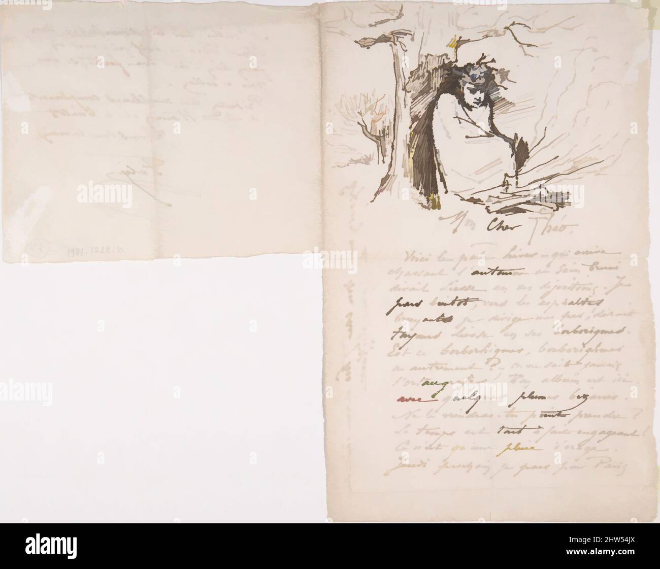 Arte ispirata da lettera a Theo Hanon, da ROPS, firmato Fély, penna e inchiostro marrone e nero, metà superiore: 8-5/8 x 10-3/4 in., disegni, Félicien ROPS (Belga, Namur 1833–1898 Essonnes, opere classiche modernizzate da Artotop con un tuffo di modernità. Forme, colore e valore, impatto visivo accattivante sulle emozioni artistiche attraverso la libertà delle opere d'arte in modo contemporaneo. Un messaggio senza tempo che persegue una nuova direzione selvaggiamente creativa. Artisti che si rivolgono al supporto digitale e creano l'NFT Artotop Foto Stock Arte ispirata da lettera a Theo Hanon, da ROPS, firmato Fély, penna e inchiostro marrone e nero, metà superiore: 8-5/8 x 10-3/4 in., disegni, Félicien ROPS (Belga, Namur 1833–1898 Essonnes, opere classiche modernizzate da Artotop con un tuffo di modernità. Forme, colore e valore, impatto visivo accattivante sulle emozioni artistiche attraverso la libertà delle opere d'arte in modo contemporaneo. Un messaggio senza tempo che persegue una nuova direzione selvaggiamente creativa. Artisti che si rivolgono al supporto digitale e creano l'NFT Artotop Foto Stock