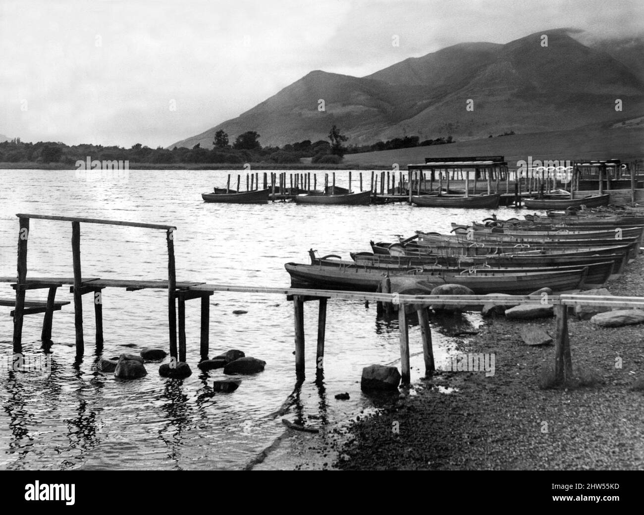 Lake District - Derwentwater - The Boat Station 10 luglio 1967 Foto Stock