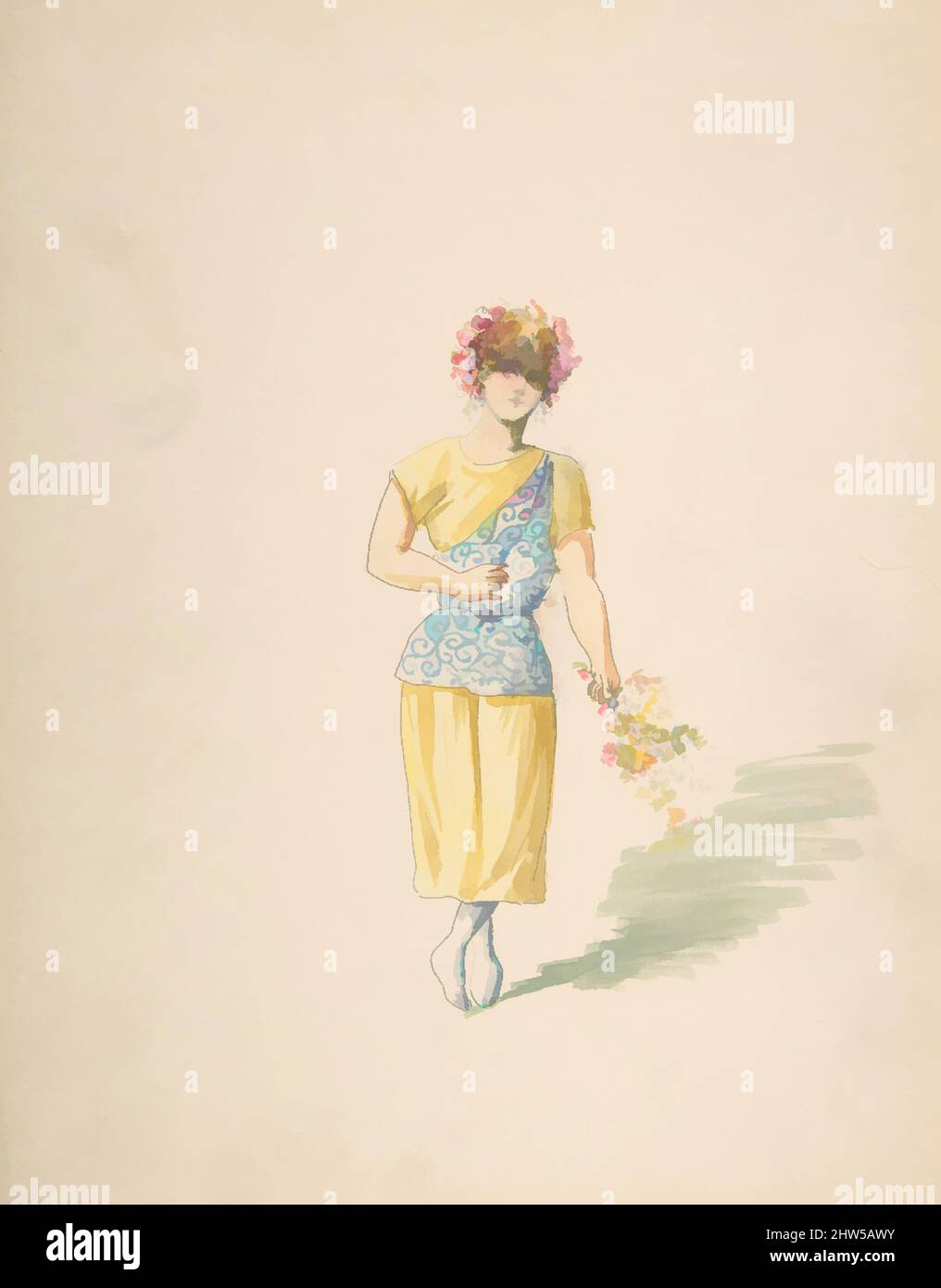 Arte ispirata da Costume per giovani in giallo e blu, n.d., penna e inchiostro nero con acquerello, 12 3/8 x 9 7/16 pollici (31,4 x 23,9 cm), disegni, Charles Bianchini (francese, Lione 1860–1905 Parigi, opere classiche modernizzate da Artotop con un tocco di modernità. Forme, colore e valore, impatto visivo accattivante sulle emozioni artistiche attraverso la libertà delle opere d'arte in modo contemporaneo. Un messaggio senza tempo che persegue una nuova direzione selvaggiamente creativa. Artisti che si rivolgono al supporto digitale e creano l'NFT Artotop Foto Stock