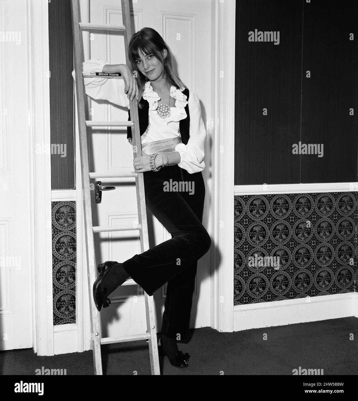 Jane Birkin, di 20 anni, che ha sbarcato la parte stella nel film 'Wonderwall'. 24th settembre 1967. Foto Stock