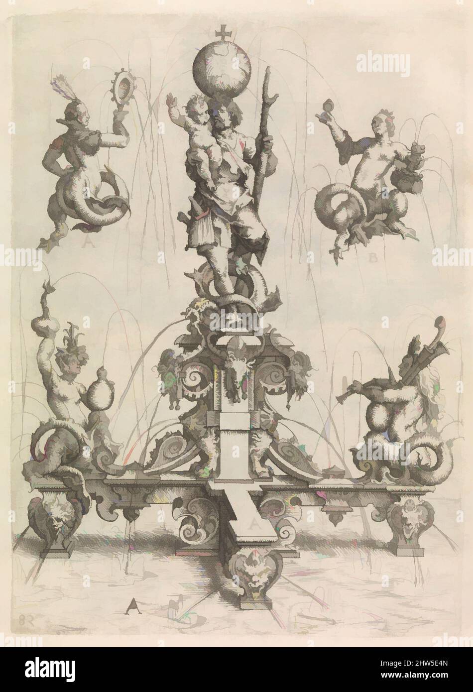 Art Inspired by Architectura von Ausstheilung / Symmetria und Proportion der Fünff Seulen, 1598, Etching, Overall: 14 9/16 x 10 5/8 x 1 9/16in. (37 x 27 x 4cm), Libri, Wendel Dietterlin, il Vecchio (tedesco, Pfullendorf 1550/51–ca. 1599 Strasburgo, opere classiche modernizzate da Artotop con un tuffo di modernità. Forme, colore e valore, impatto visivo accattivante sulle emozioni artistiche attraverso la libertà delle opere d'arte in modo contemporaneo. Un messaggio senza tempo che persegue una nuova direzione selvaggiamente creativa. Artisti che si rivolgono al supporto digitale e creano l'NFT Artotop Foto Stock