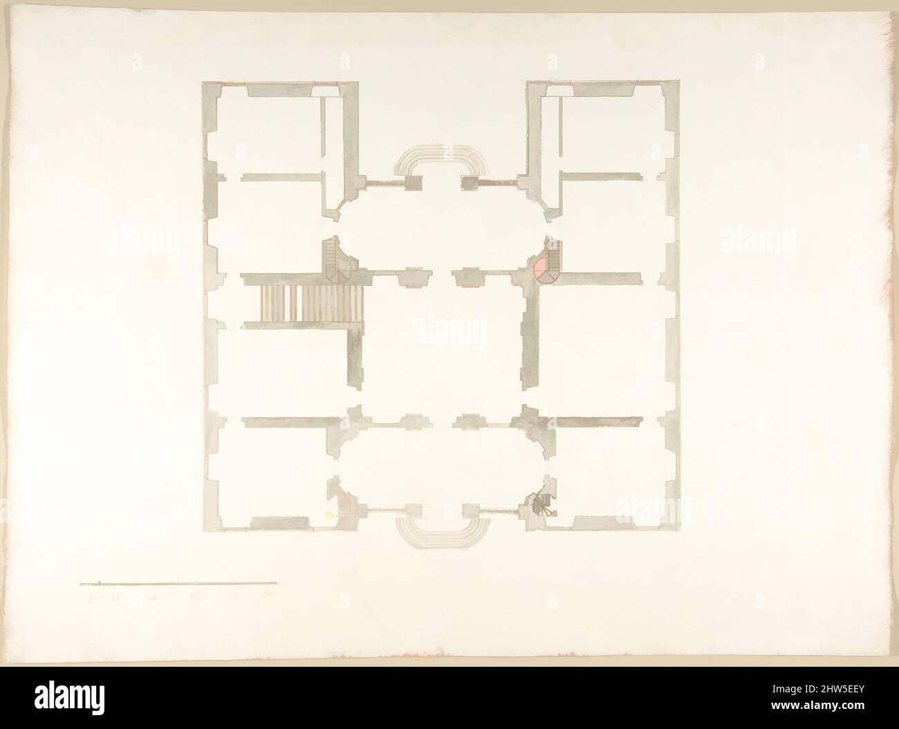 Art Inspired by Plan (probabilmente dell'edificio in numero di accesso), 1710–27, inchiostro Pen e marrone, pennello e lavaggio grigio, over reguling in grafite, 13 1/16 x 17 13/16in. (33,2 x 45,2cm), disegni, Pietro Paolo Coccetti (Cocchetti) (italiano, documentato Roma, 1710–1727, opere classiche modernizzate da Artotop con un tuffo di modernità. Forme, colore e valore, impatto visivo accattivante sulle emozioni artistiche attraverso la libertà delle opere d'arte in modo contemporaneo. Un messaggio senza tempo che persegue una nuova direzione selvaggiamente creativa. Artisti che si rivolgono al supporto digitale e creano l'NFT Artotop Foto Stock