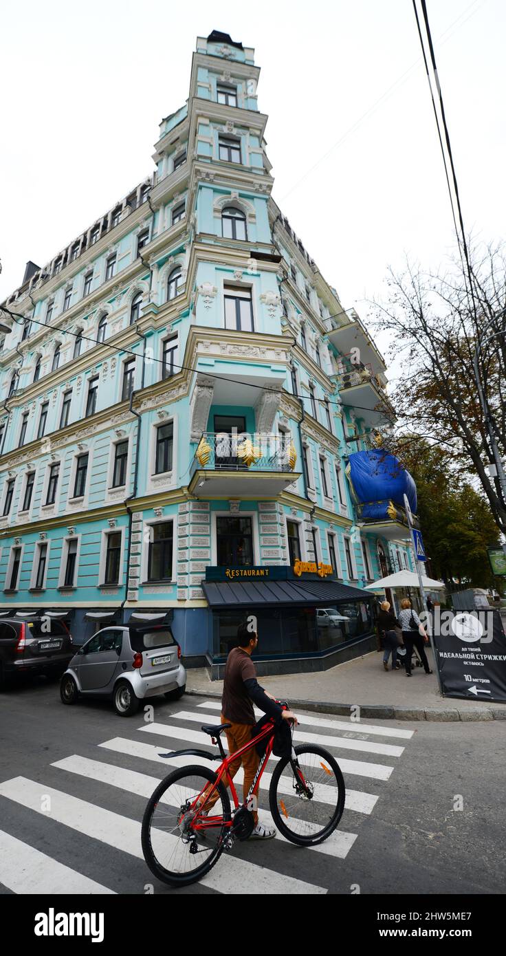Bei vecchi edifici a Kiev, Ucraina. Foto Stock