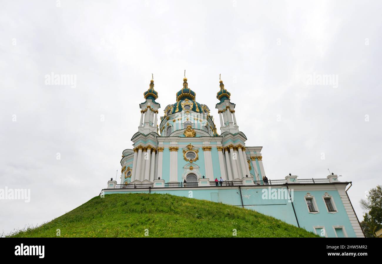 Chiesa di Sant'Andrea a Kiev, Ucraina. Foto Stock