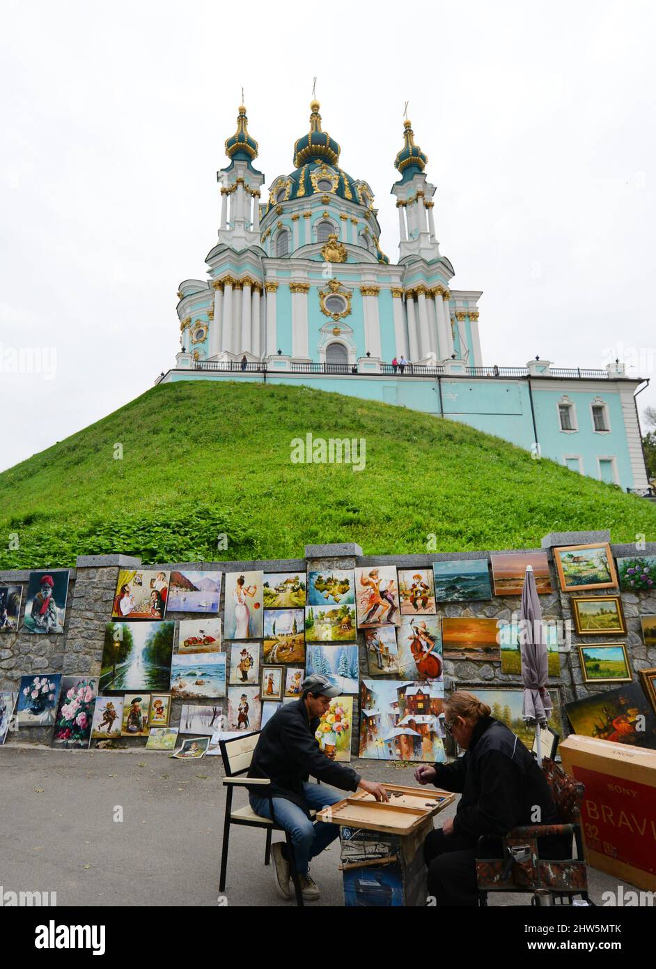 Chiesa di Sant'Andrea a Kiev, Ucraina. Foto Stock
