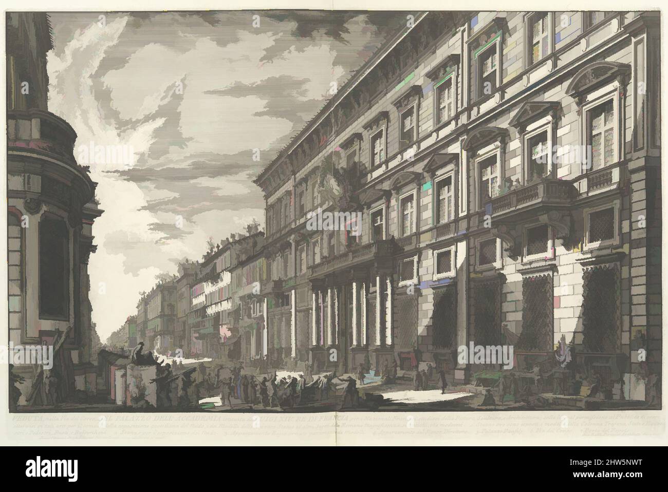 Arte ispirata a vedute di Roma, parte i, ca. 1750–78, acquaforte, totale: 21 7/16 x 16 9/16 x 2 3/4 poll. (54,5 x 42 x 7 cm), Giovanni Battista Piranesi (italiano, Mogliano Veneto 1720–1778 Roma, opere classiche modernizzate da Artotop con un tuffo di modernità. Forme, colore e valore, impatto visivo accattivante sulle emozioni artistiche attraverso la libertà delle opere d'arte in modo contemporaneo. Un messaggio senza tempo che persegue una nuova direzione selvaggiamente creativa. Artisti che si rivolgono al supporto digitale e creano l'NFT Artotop Foto Stock