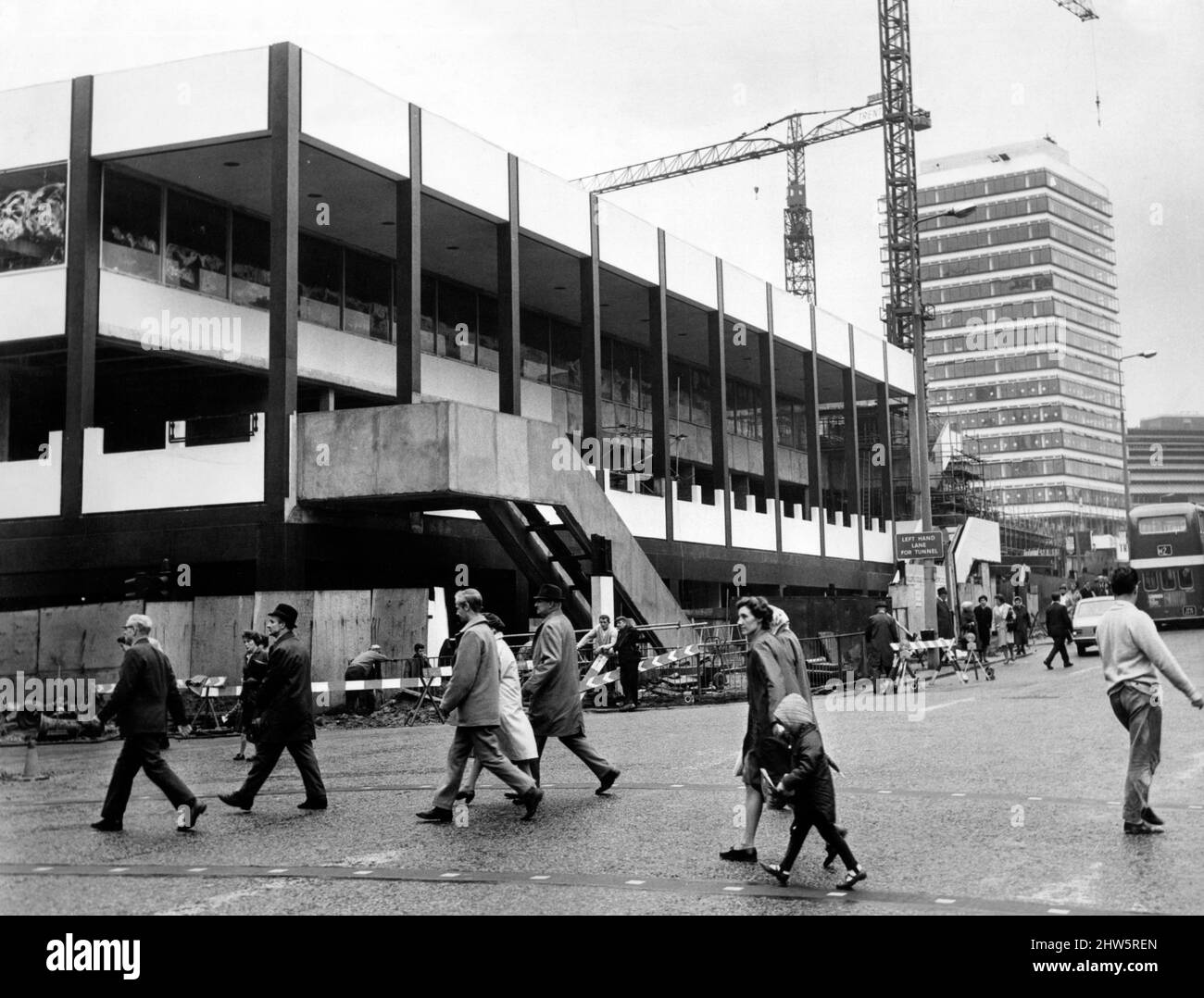 St Johns Shopping Centre, Under Construction, Liverpool, 27th settembre 1968. Foto Stock