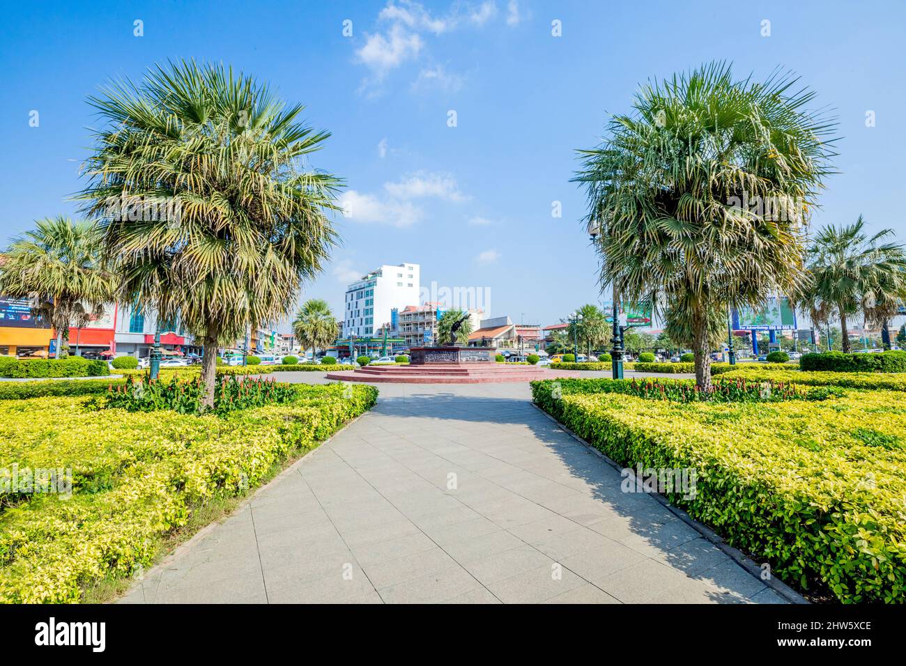 Rotonda Garden Gun a Phom Penh, cambogia Foto Stock