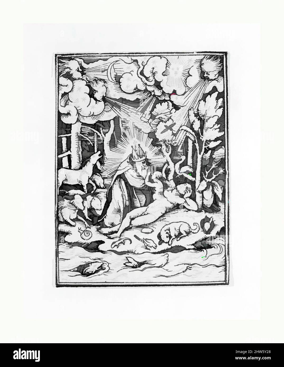 Arte ispirata dalla creazione di Eva, dalla Danza della morte, ca. 1526, pubblicato il 1538, legno, foglio: 2 5/8 x 1 15/16 pollici (6,6 x 4,9 cm), stampe, disegnate da Hans Holbein The Younger (tedesco, Augusta 1497/98–1543 Londra, opere classiche modernizzate da Artotop con un tuffo di modernità. Forme, colore e valore, impatto visivo accattivante sulle emozioni artistiche attraverso la libertà delle opere d'arte in modo contemporaneo. Un messaggio senza tempo che persegue una nuova direzione selvaggiamente creativa. Artisti che si rivolgono al supporto digitale e creano l'NFT Artotop Foto Stock Arte ispirata dalla creazione di Eva, dalla Danza della morte, ca. 1526, pubblicato il 1538, legno, foglio: 2 5/8 x 1 15/16 pollici (6,6 x 4,9 cm), stampe, disegnate da Hans Holbein The Younger (tedesco, Augusta 1497/98–1543 Londra, opere classiche modernizzate da Artotop con un tuffo di modernità. Forme, colore e valore, impatto visivo accattivante sulle emozioni artistiche attraverso la libertà delle opere d'arte in modo contemporaneo. Un messaggio senza tempo che persegue una nuova direzione selvaggiamente creativa. Artisti che si rivolgono al supporto digitale e creano l'NFT Artotop Foto Stock