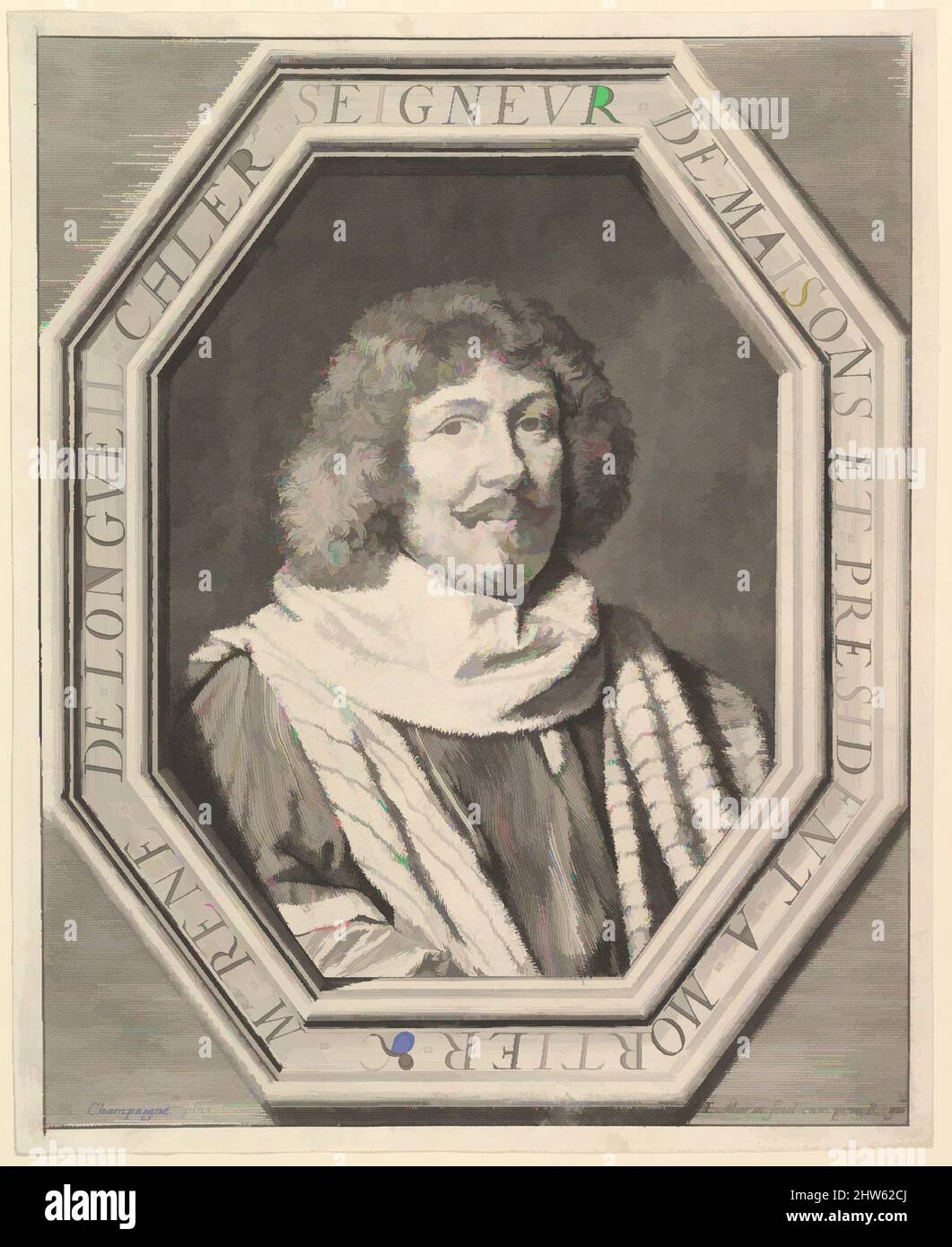 Arte ispirata da Rene de Longueil, futur marquis de Maisons, incisione, immagine: 12 3/16 x 9 13/16 pollici. (31 x 25 cm), stampe, Jean Morin (francese, Parigi ca. 1605–1650 Parigi), dopo Philippe de Champaigne (francese, Bruxelles 1602–1674 Parigi), opere classiche modernizzate da Artotop con un tocco di modernità. Forme, colore e valore, impatto visivo accattivante sulle emozioni artistiche attraverso la libertà delle opere d'arte in modo contemporaneo. Un messaggio senza tempo che persegue una nuova direzione selvaggiamente creativa. Artisti che si rivolgono al supporto digitale e creano l'NFT Artotop Foto Stock