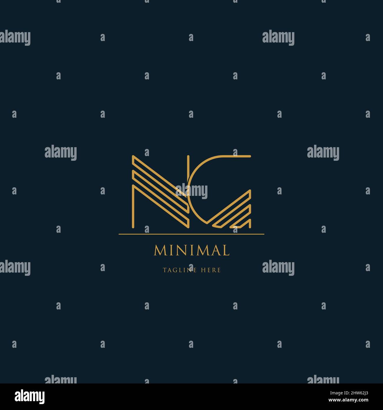 Logo lettera NG con disegni unici Illustrazione Vettoriale