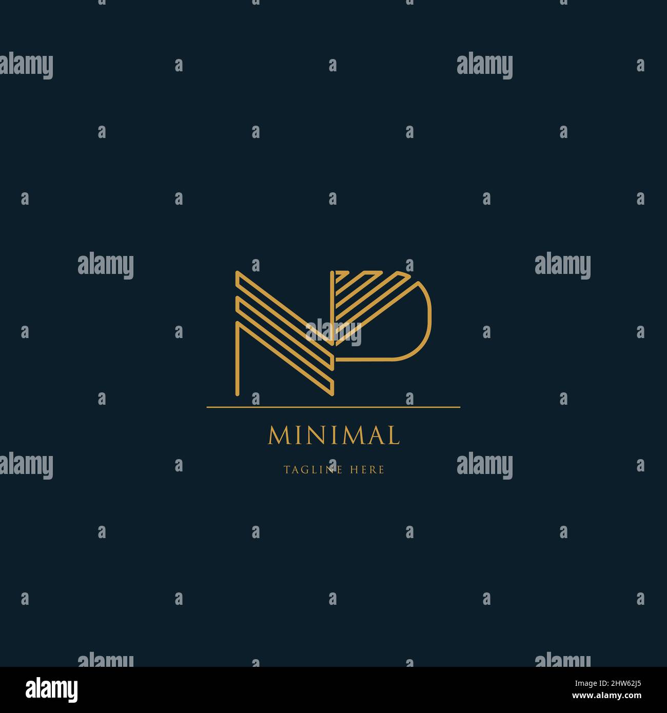 Logo NP con disegni unici Illustrazione Vettoriale