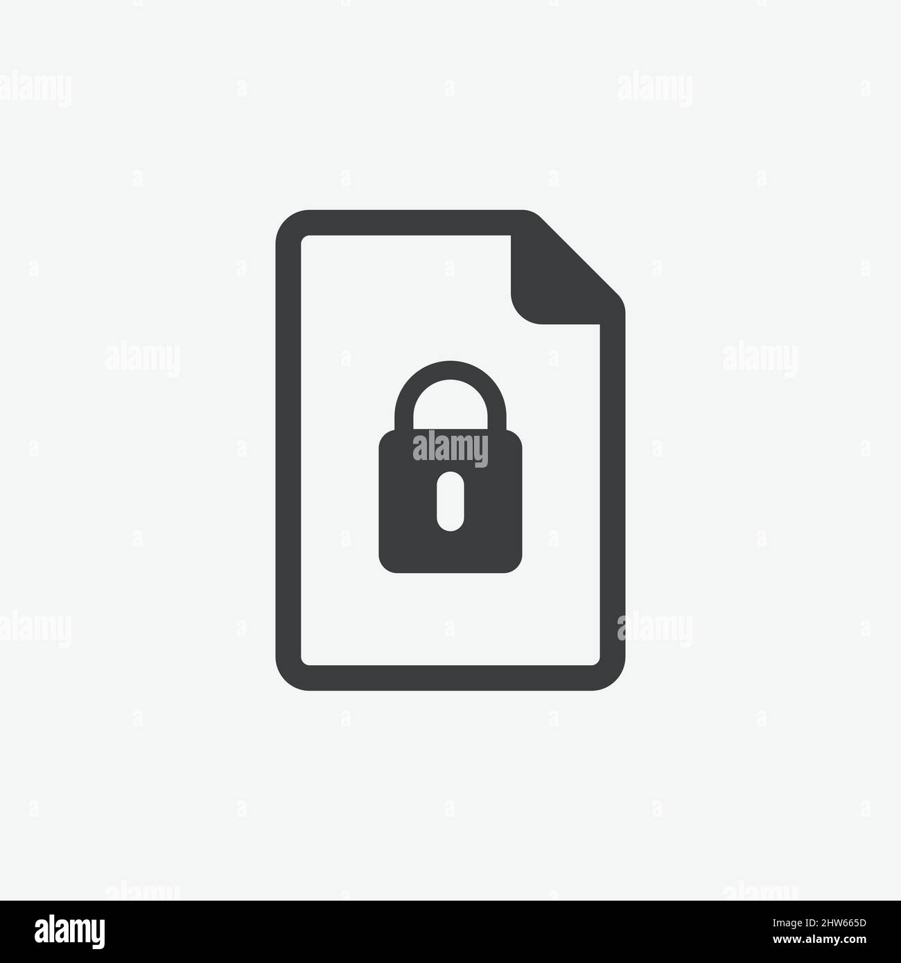 Icona vettore piano documento file bloccato di sicurezza Illustrazione Vettoriale