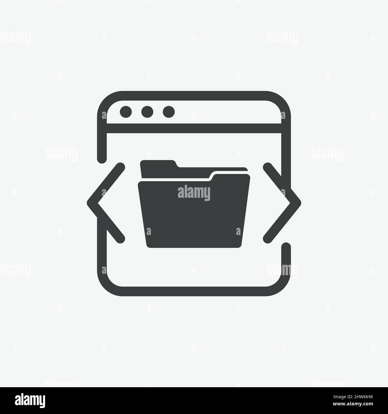 Icona vettore piatto finestra sistema operativo cartella Illustrazione Vettoriale