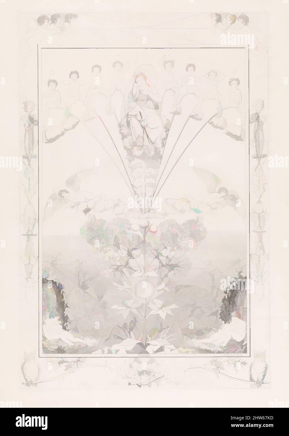 Art Inspired by Night, dalla serie The Times of the Day, 1807, incisione, secondo stato di due, foglio: 30 5/16 x 21 7/16 in. (77 x 54,4 cm), stampe, dopo Philipp otto Runge (tedesco, Wolgast 1777–1810 Amburgo), Johann Adolph Darnstedt (tedesco, Auma 1769–1844 Dresda), Ephraim, opere classiche modernizzate da Artotop con un tuffo di modernità. Forme, colore e valore, impatto visivo accattivante sulle emozioni artistiche attraverso la libertà delle opere d'arte in modo contemporaneo. Un messaggio senza tempo che persegue una nuova direzione selvaggiamente creativa. Artisti che si rivolgono al supporto digitale e creano l'NFT Artotop Foto Stock