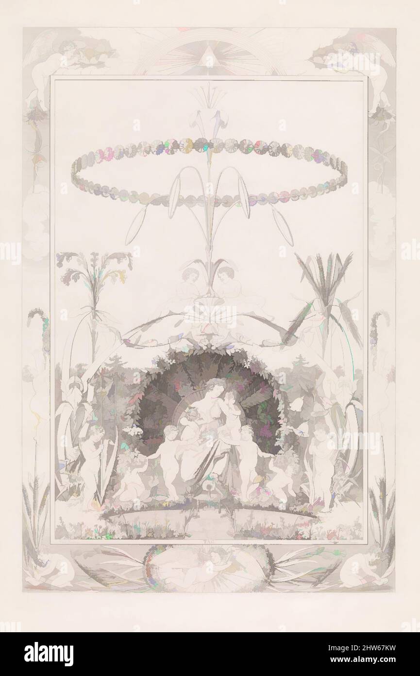 Art Inspired by Day, dalla serie The Times of the Day, 1807, incisione, secondo stato di due, foglio: 31 5/16 x 21 1/4 in. (79,5 x 53,9 cm), stampe, dopo Philipp otto Runge (tedesco, Wolgast 1777–1810 Amburgo), Johann Adolph Darnstedt (tedesco, Auma 1769–1844 Dresda), Ephraim, opere classiche modernizzate da Artotop con un tuffo di modernità. Forme, colore e valore, impatto visivo accattivante sulle emozioni artistiche attraverso la libertà delle opere d'arte in modo contemporaneo. Un messaggio senza tempo che persegue una nuova direzione selvaggiamente creativa. Artisti che si rivolgono al supporto digitale e creano l'NFT Artotop Foto Stock