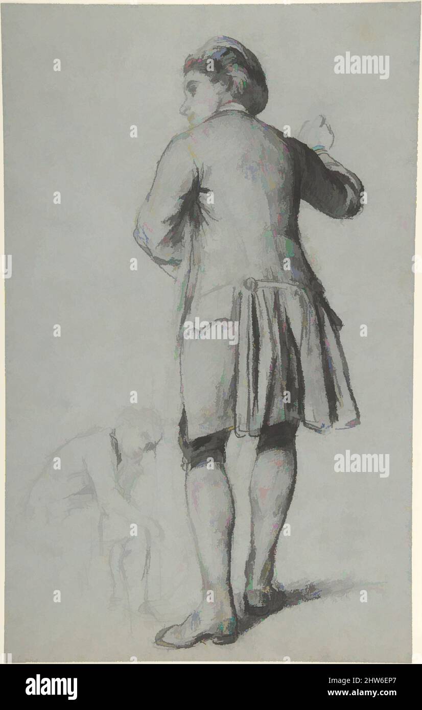 Arte ispirata dallo studio di un uomo in piedi che bussa; disegno di un uomo seduto, 1830–80, Charcoal, foglio: 15 9/16 x 9 11/16 pollici (39,6 x 24,6 cm), disegni, Franois-Claudius Compte-Calix (francese, Lione 1813–1880 Chazay d'Azergues, opere classiche modernizzate da Artotop con un tuffo di modernità. Forme, colore e valore, impatto visivo accattivante sulle emozioni artistiche attraverso la libertà delle opere d'arte in modo contemporaneo. Un messaggio senza tempo che persegue una nuova direzione selvaggiamente creativa. Artisti che si rivolgono al supporto digitale e creano l'NFT Artotop Foto Stock