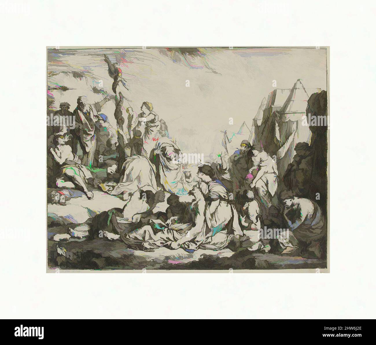 Arte ispirata dal serpente di Airan, 18th secolo, incisione, foglio: 7 3/8 x 9 3/16 poll. (18,8 x 23,4 cm), Prints, Pierre Hubert Subleyras (francese, Saint-Gilles-du-Gard 1699–1749 Roma, opere classiche modernizzate da Artotop con un tuffo di modernità. Forme, colore e valore, impatto visivo accattivante sulle emozioni artistiche attraverso la libertà delle opere d'arte in modo contemporaneo. Un messaggio senza tempo che persegue una nuova direzione selvaggiamente creativa. Artisti che si rivolgono al supporto digitale e creano l'NFT Artotop Foto Stock