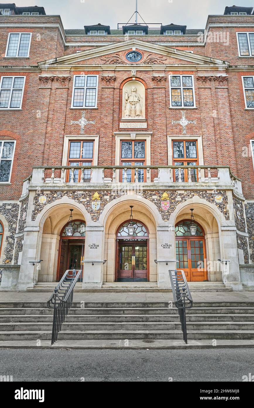 Church House, sede della C of e, Westminster, Londra, Inghilterra. Foto Stock