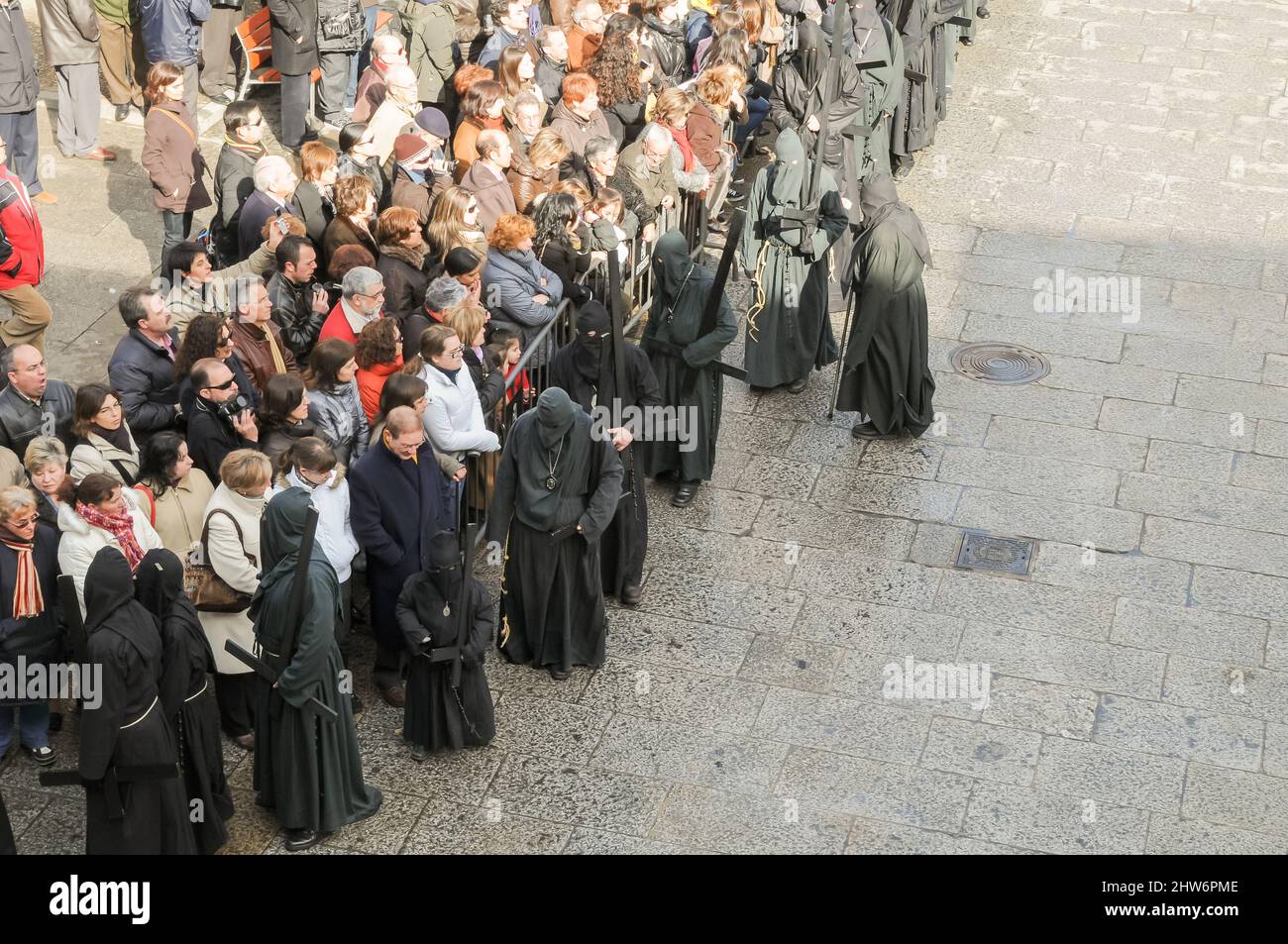 Settimana Santa a Zamora, Spagna, processione della Confraternita della Congregazione Jesús Nazareno vulgo la mattina del Venerdì Santo. Foto Stock