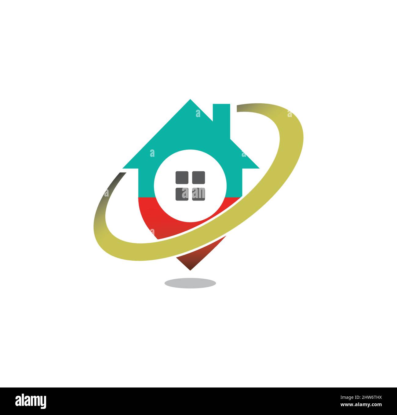 Pin house logo design Illustration vettoriale eps format , adatto per le vostre esigenze di design, logo, illustrazione, animazione, ecc. Illustrazione Vettoriale