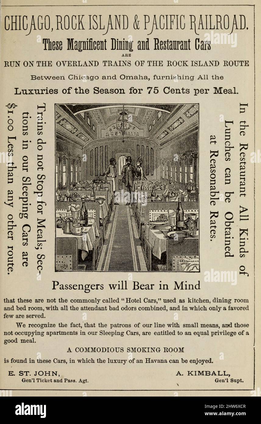 Advert for Pacific Railroad from the book Crofutt's new overland tourist and Pacific Coast guide : contiene una descrizione condensata e autentica di oltre mille duecento città, villaggi, stazioni, fortezze e campi governativi, montagne, laghi, fiumi, zolfo, Soda e sorgenti calde, paesaggi, luoghi d'innaffiamento, e stazioni estive : dove cercare e cacciare il bufalo, antilope, cervi ed altro gioco; pesca alla trota, ecc., in effetti, per dirvi che cosa vale la pena vedere--dove vederlo--dove andare--come andare-- E con chi fermarsi mentre si passa l'Unione, centrale e meridionale Foto Stock