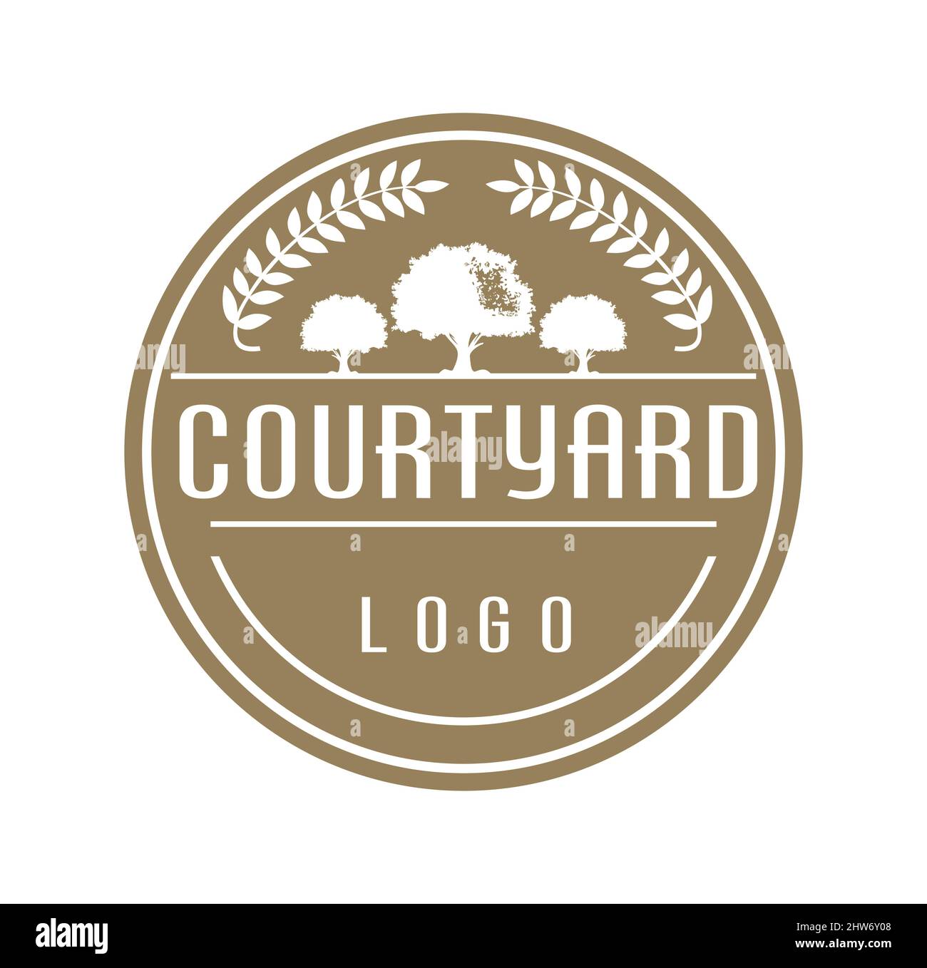 Courtyard logo design Illustration vettoriale eps format , adatto per le vostre esigenze di design, logo, illustrazione, animazione, ecc. Illustrazione Vettoriale