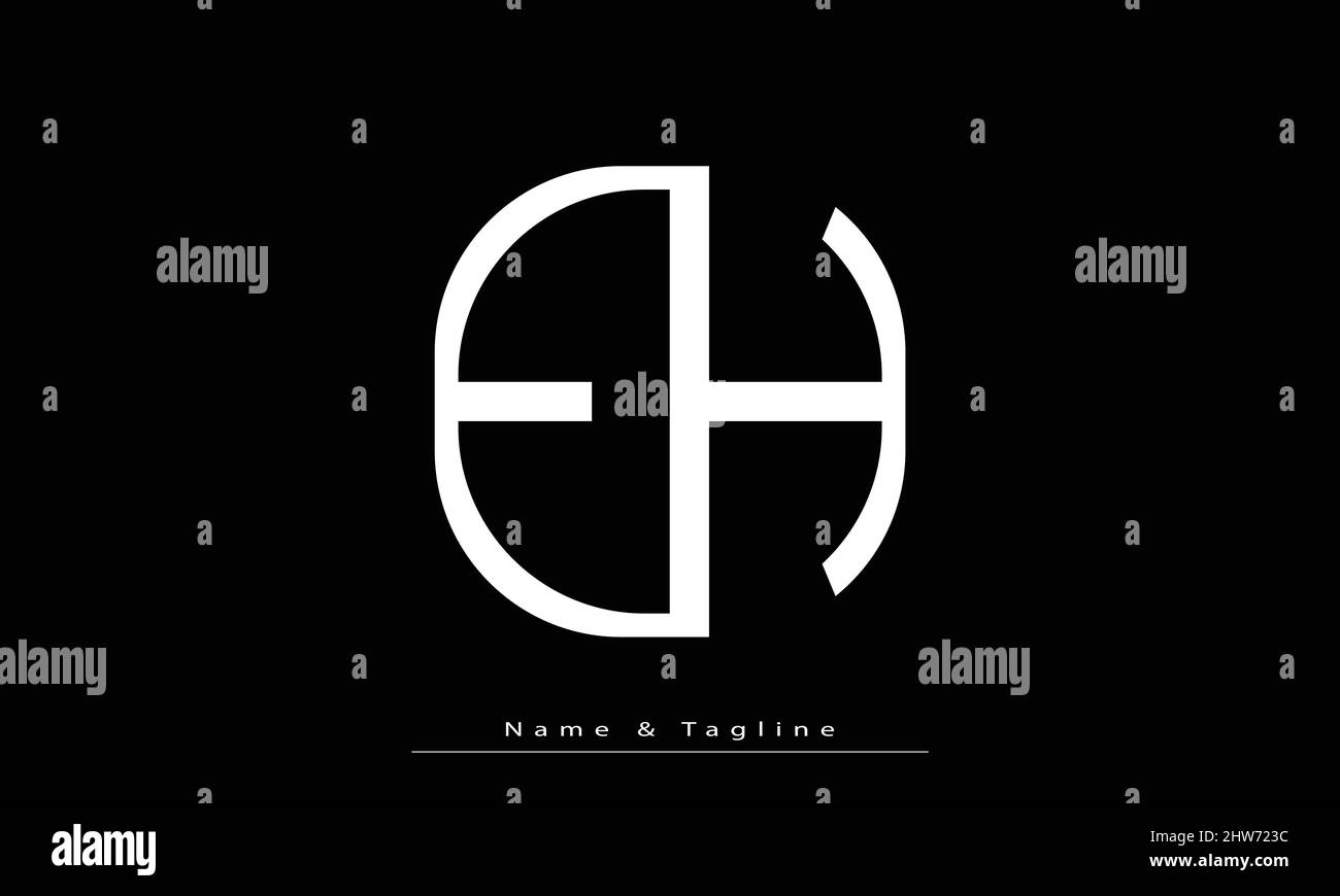 Lettere alfabetiche iniziali logo monogramma EH , HE Illustrazione Vettoriale