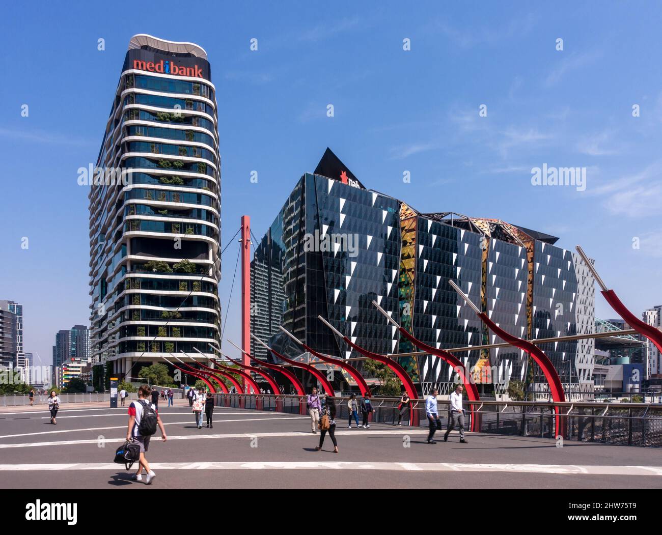 Melbourne, Victoria, Australia - NAB (National Australia Bank) Docklands di Woods Bagot Foto Stock